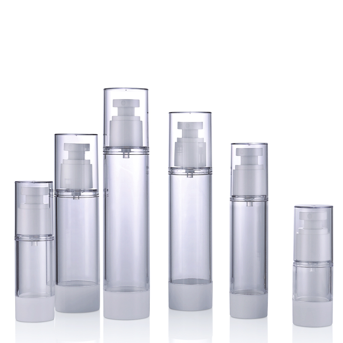 80 ml 100 ml Vakuumluftless Mist S15ml 30 ml 50 ml 80 ml 100 ml 120 ml Gebet Pumpe Transparente Petg -Flasche für Hautpflegecreme L02