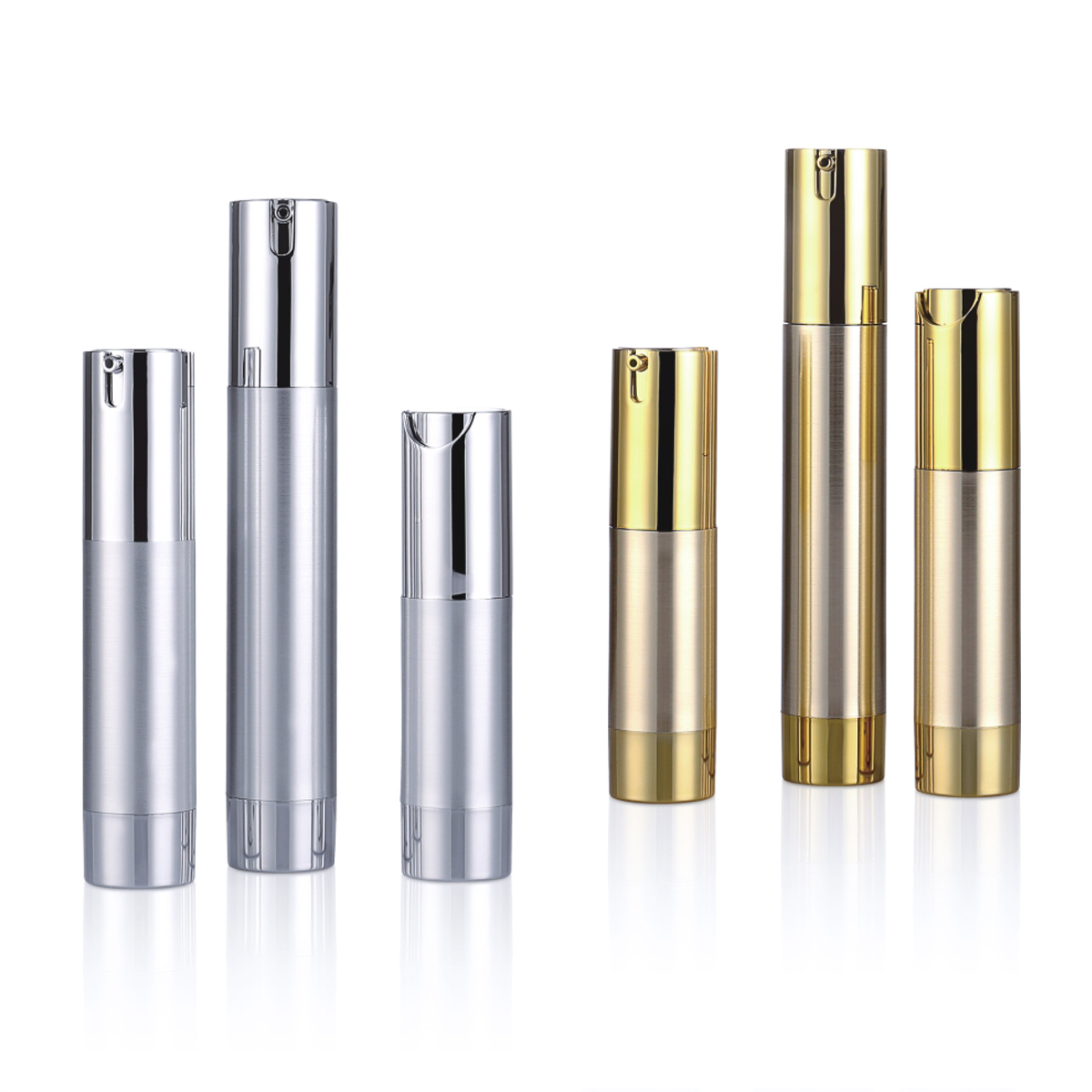 15 ml 20 ml 30 ml U-förmige luftlose Lotionflasche Customized Luxury Skin Care Silber Golden Airless Flasche L06