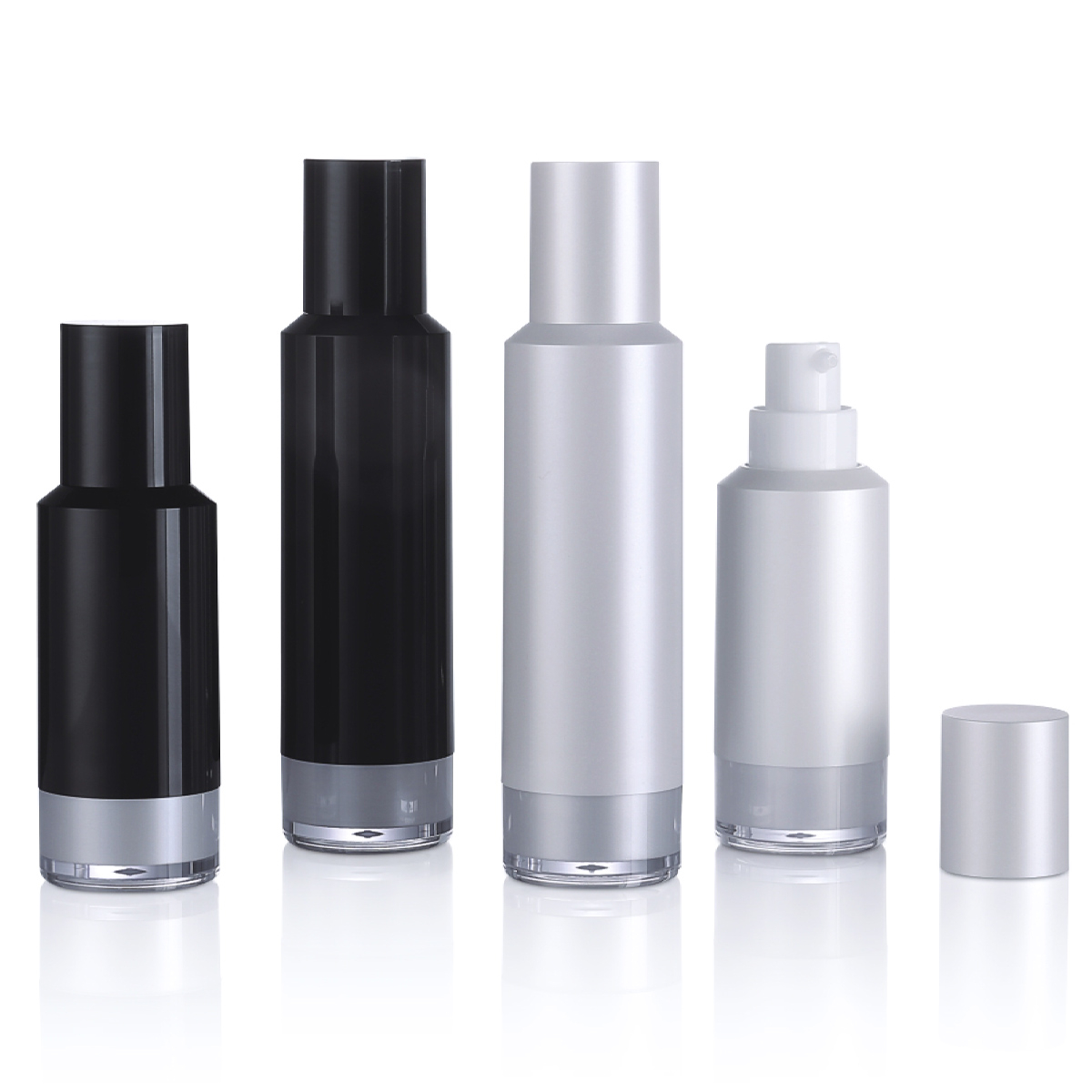 15 ml 30 ml Luxus Plastik PP Black Matte Lotion Airless Pumpenflasche für Hautpflegeverpackungen L07