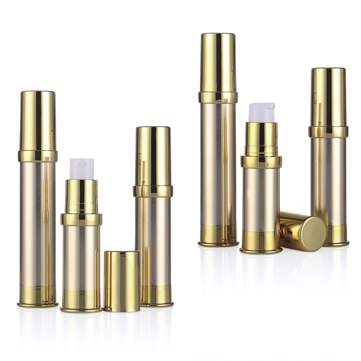 5 ml 10 ml 15 ml Kunststoff luftloser Flasche Golden/ Silber UV Craft Mini Airless Lotion/ Sprühpumpe Flasche L10