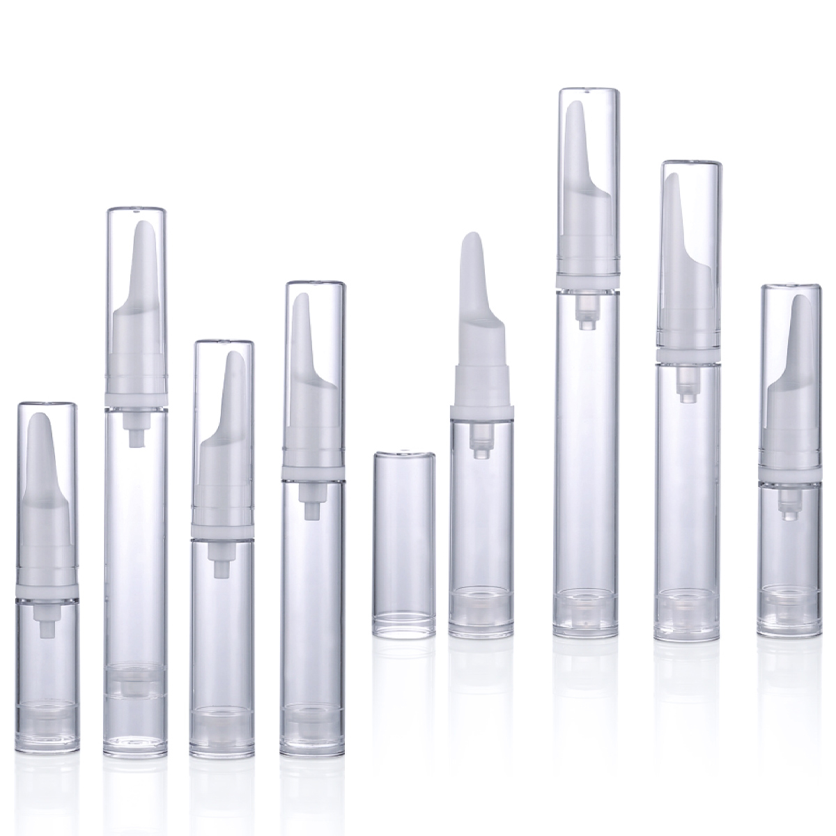 5 ml 10 ml 12 ml 15 ml Zylinder weiß/transparent luftloser Pumpenröhrchen Kosmetische Lotion Flasche Lufter Augencreme Y01
