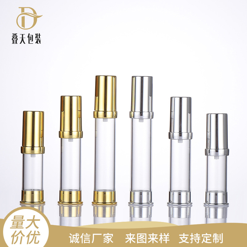 5 10 15 ml Gold Silber als Vakuumlotionflasche Transparent Spray Subflasche Reisevakuumflasche