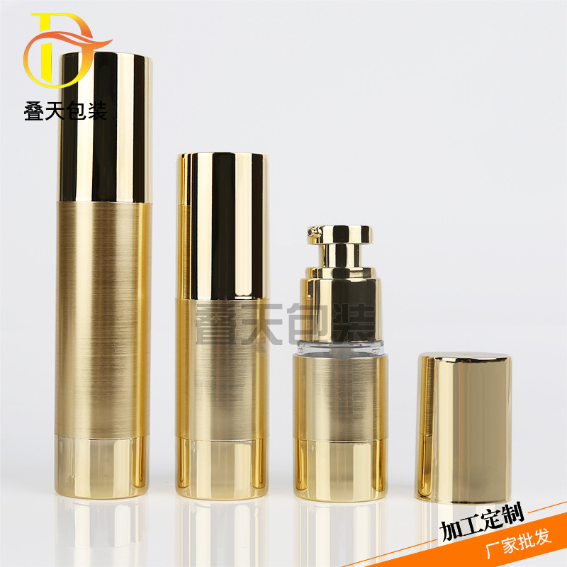 Gold Vakuum Press Flasche Lotion Flüssigkeit Fundament Flasche 15 30 50 ml Vakuumflasche
