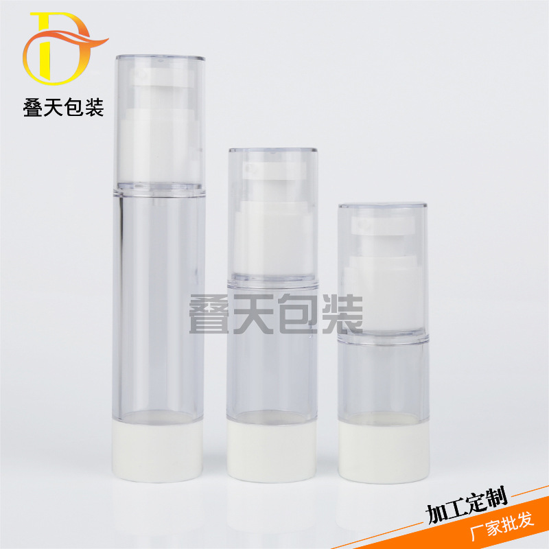 Lotion Press Type Kunststoff -Unterpackungsflasche 15 30 50 ml tragbare kosmetische Vakuumlotionflasche
